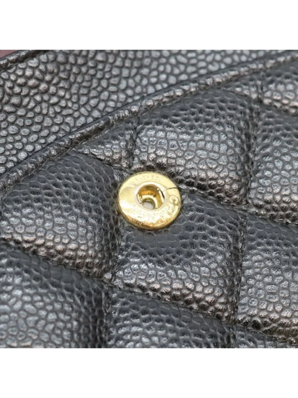 Chanel Black Caviar Gold Quilted 25 Shoulder Bag
